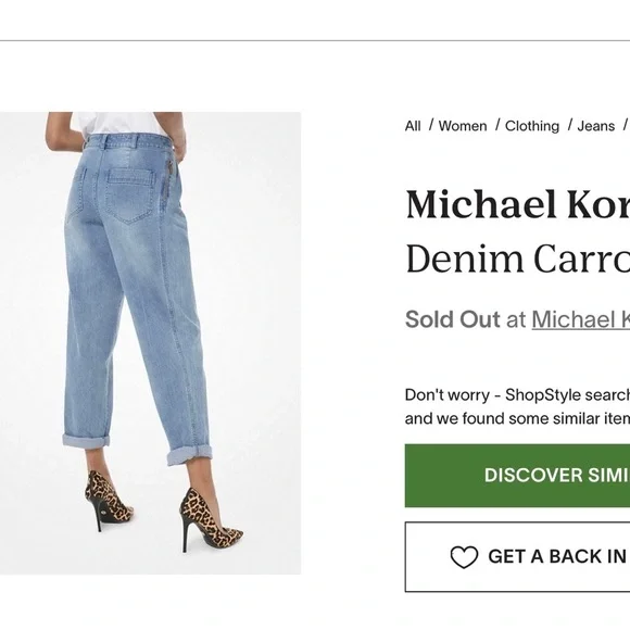 NWOT MICHAEL KORS HIGH RISE “CARROT “ JEANS size 00 - Picture 3 of 7